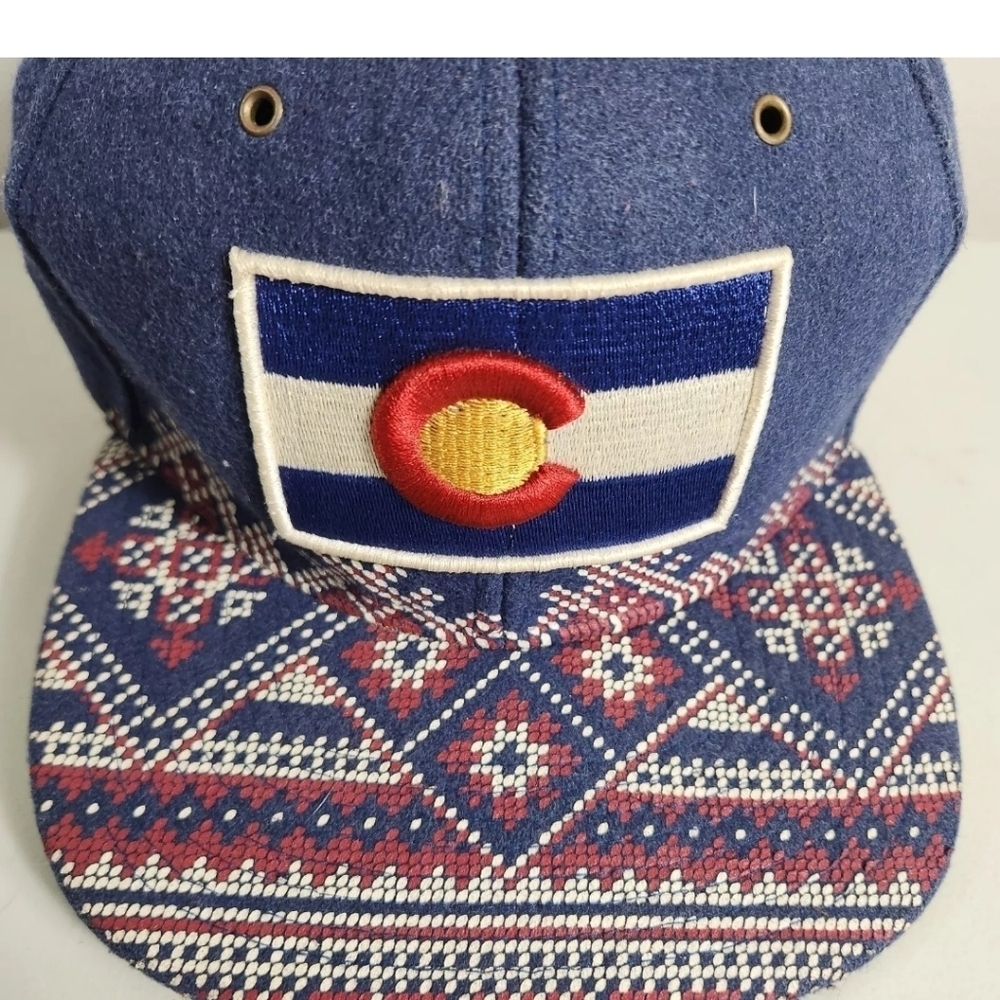 Zephyr Colorado Flag Patch Patterned Wool Basebal… - image 2